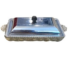 Vintage Silver-Plated Glass Lidded Caviar‎ Serving Dish